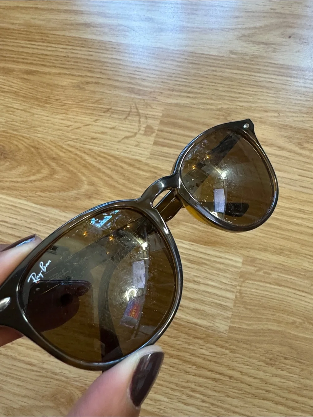 Ray-Ban Brown Frame with Brown Lenses Round Sunglasses (See Photos)